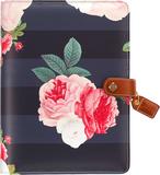 Color Crush A5 Faux Leather 6-Ring Planner Binder Black Floral 7.5inX10in