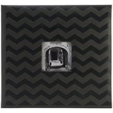 Pioneer Embossed Post Bound Frame Album Black 12inX12in