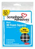 3D Foam Squares Black .5inx.5in