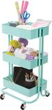 3-Tier Metal Rolling Cart Mint
